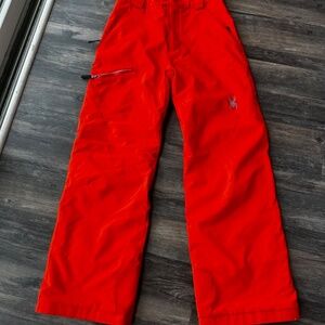 FREE SHIPPING!! SPYDER - COLOR RAGE RED- UNISEX SZ14 Ski and Snow Pants EUC
